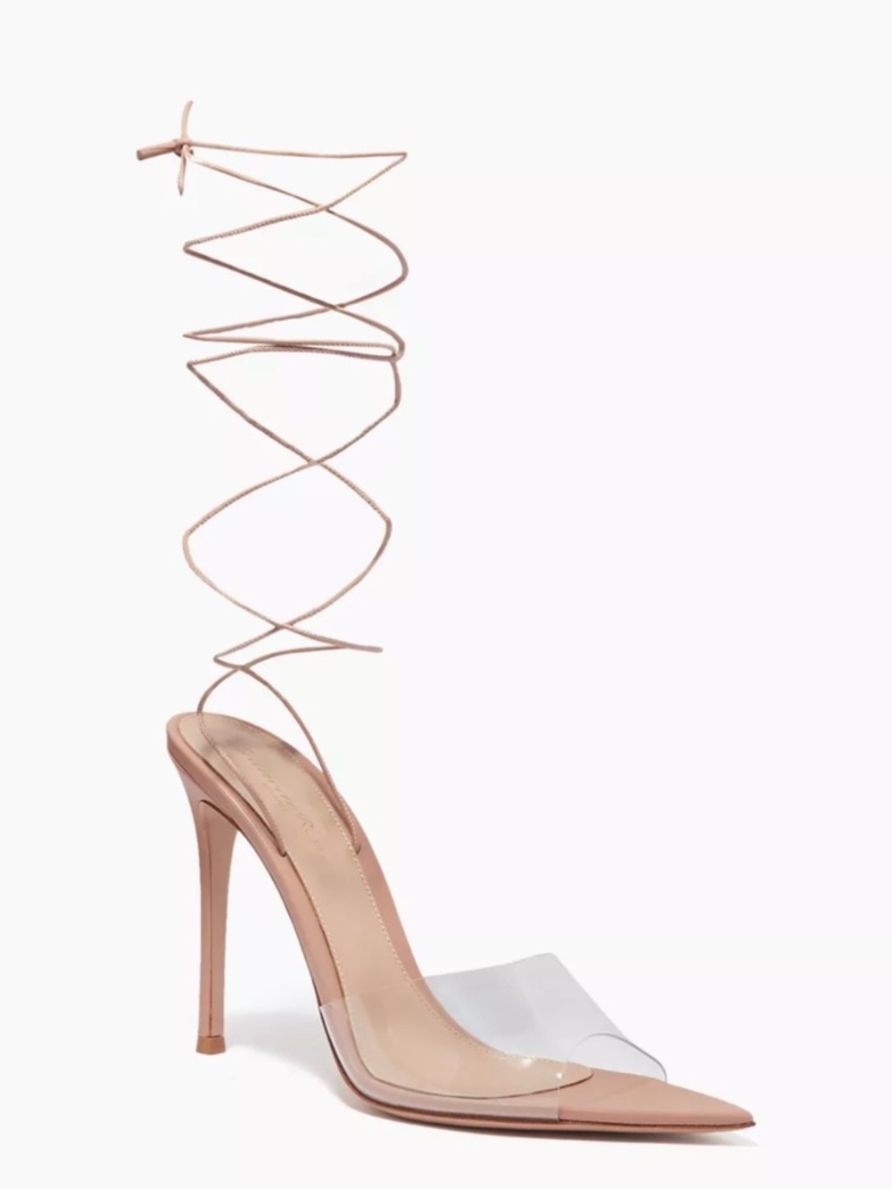 Gianvito Rossi Skye 105 sandals in PVC and Nappa. Size 38 or 8